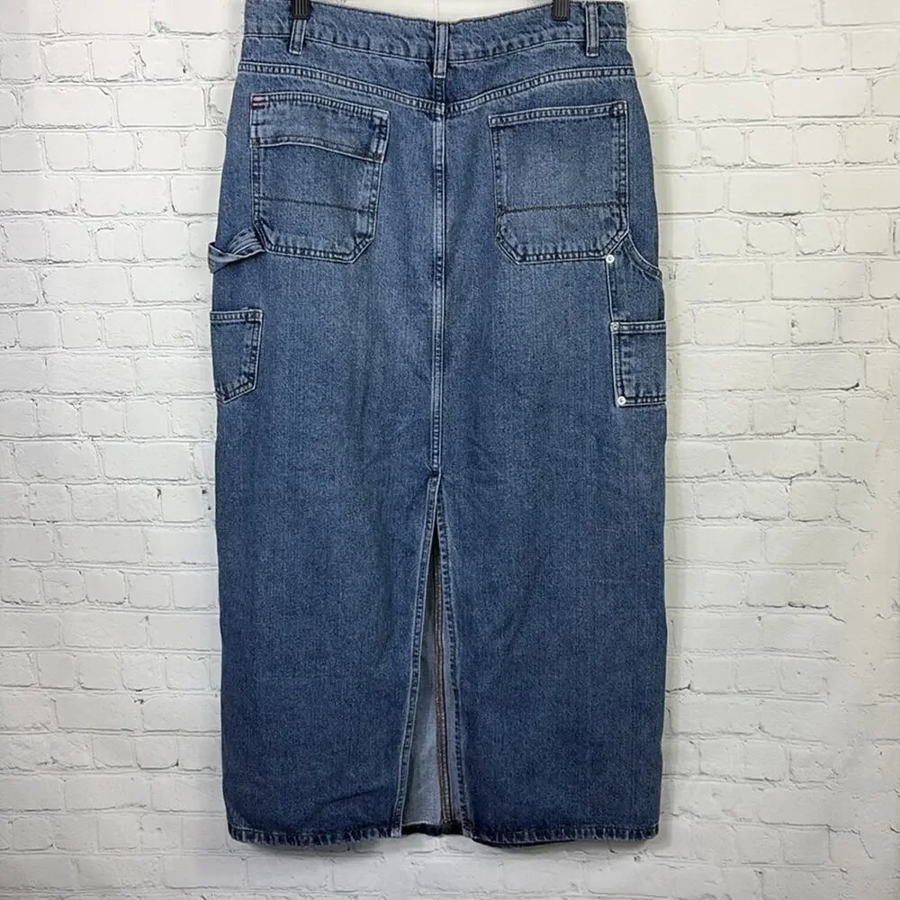 BDG Urban Outfitters‎ Benji Utility Denim Maxi Skirt size large - Picture 3 of 10